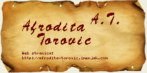 Afrodita Torović vizit kartica